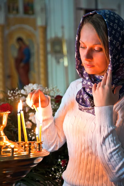 Girl with a candle. Royalty Free Stock Photos