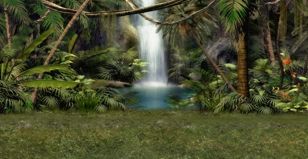 Djungel vattenfall Royaltyfria Stockfoton