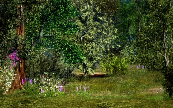 Μαγικό δάσος σκηνή — Φωτογραφία Αρχείου