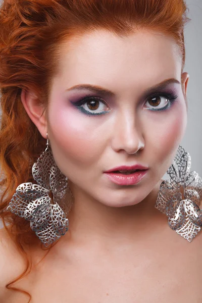 Krása brok ženy s make-up — Stock fotografie