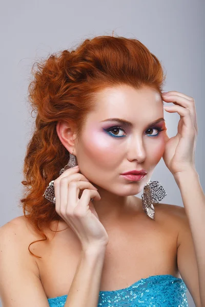 Krása brok ženy s make-up — Stock fotografie
