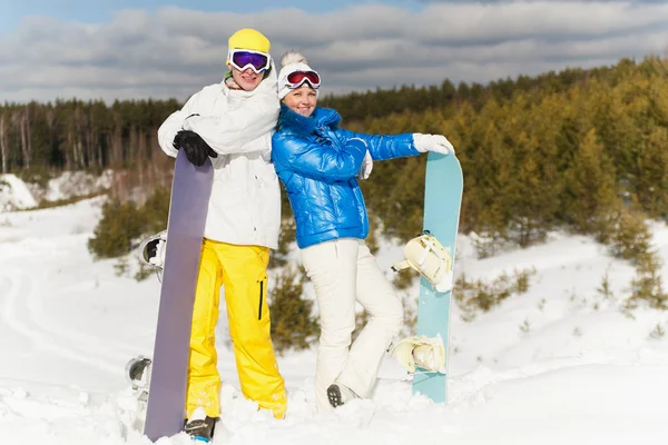 Dos snowboarders — Foto de Stock