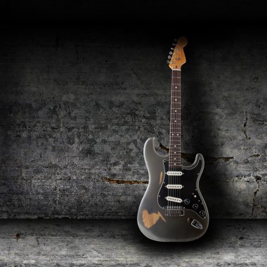 Electric guitar and the wall clipart