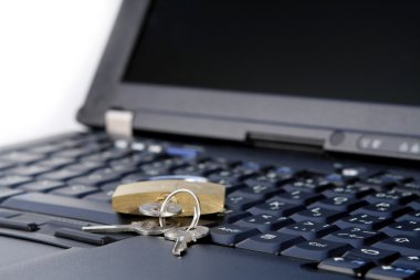 Modern laptop security concept clipart