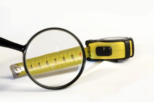 Sarı bant ölçme çelik — Stok fotoğraf