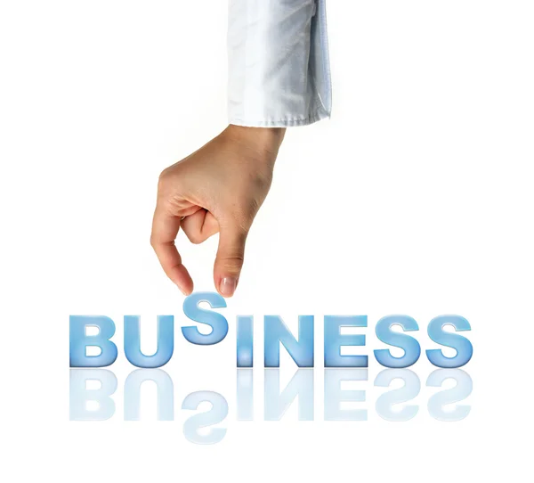 Negócios de mãos e palavras — Fotografia de Stock