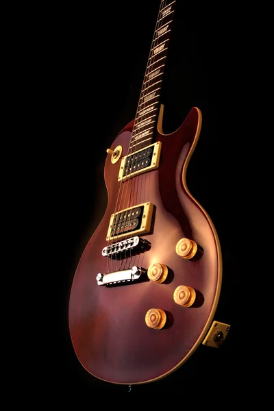 Elektromos gitár, elszigetelt fekete backround — Stock Fotó