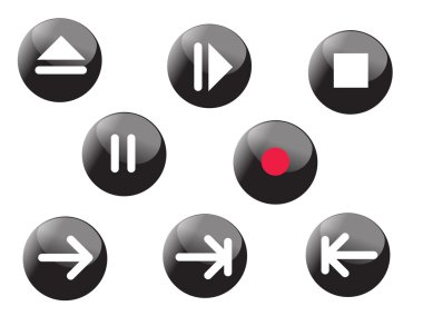 Various buttons isolated on white background clipart