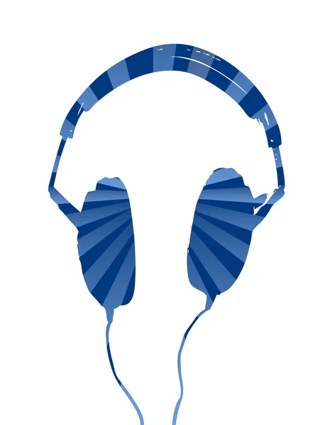 Modrá sluchátka pozadí — Stock fotografie