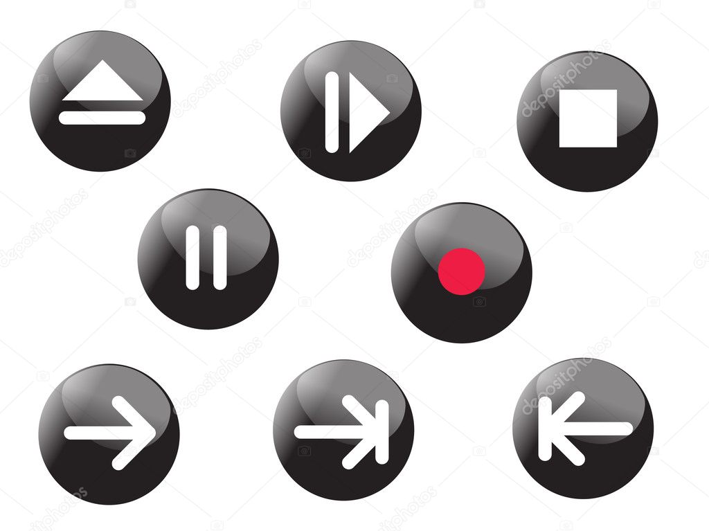 Various buttons isolated on white background
