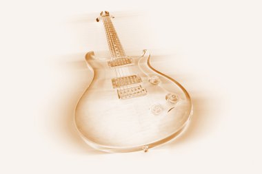 Electric guitar isolated on white background clipart