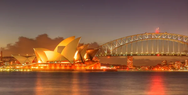 stock image Sydney Harbour with Opera House and Bridge