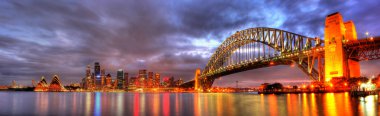 Sydney Harbour with Opera House and Bridge clipart