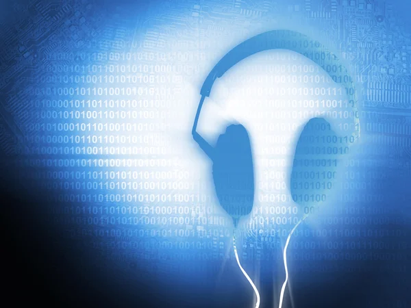 Blue Headphones Background — Stock Photo, Image