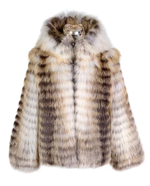 白い背景で隔離の実質の毛皮のコート — ストック写真