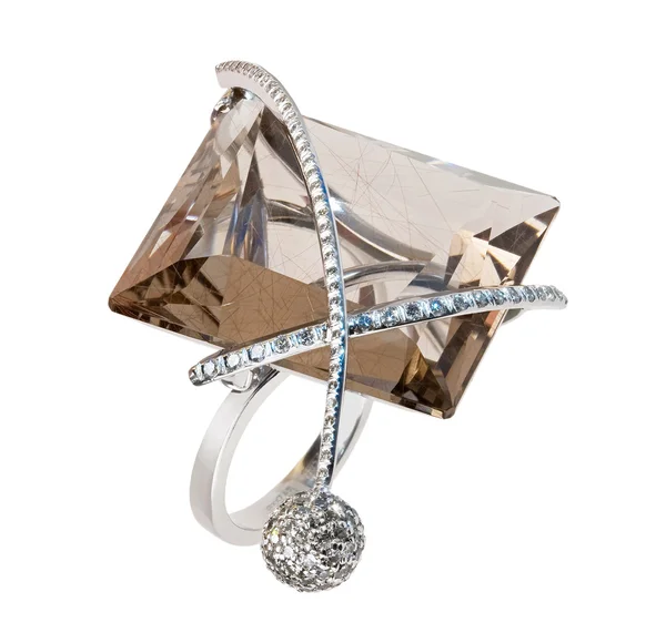 Anel de jóias isolado no fundo branco — Fotografia de Stock