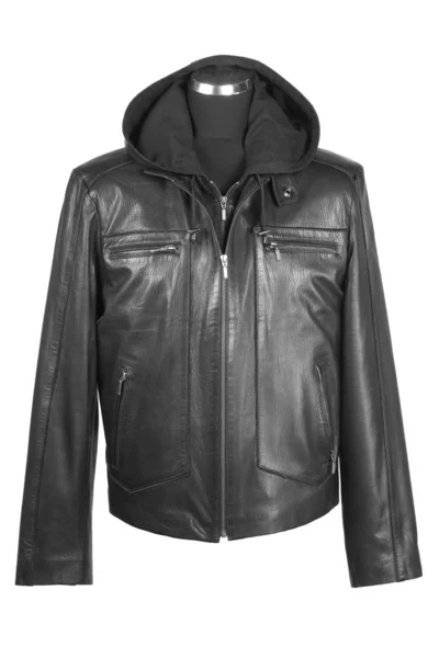 Chaqueta de cuero negro de hombre — Foto de Stock