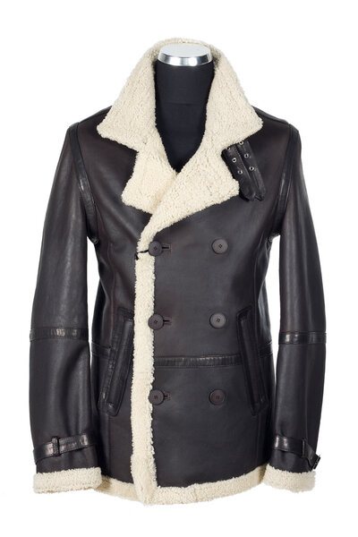 Мужская кожаная куртка с мехом
