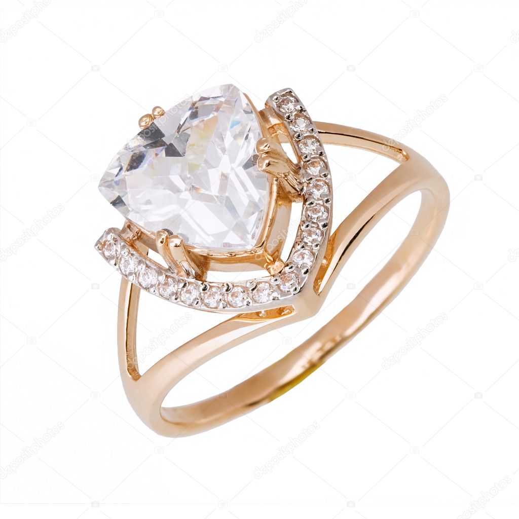 Jewelry ring isolated on the white background