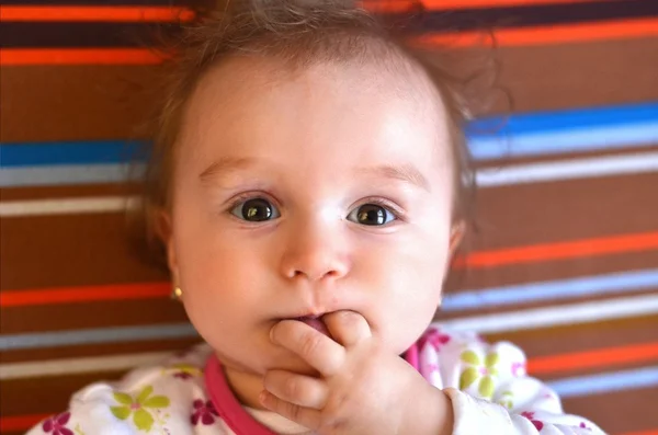 Bright closeup portrait of adorable baby — Stock Photo, Image