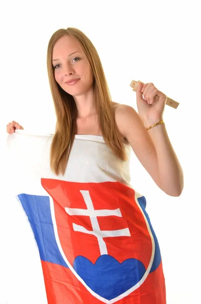 Sexy slovakian fan — Stock Photo, Image