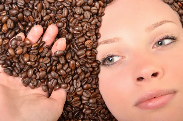 コーヒー豆の女 — ストック写真