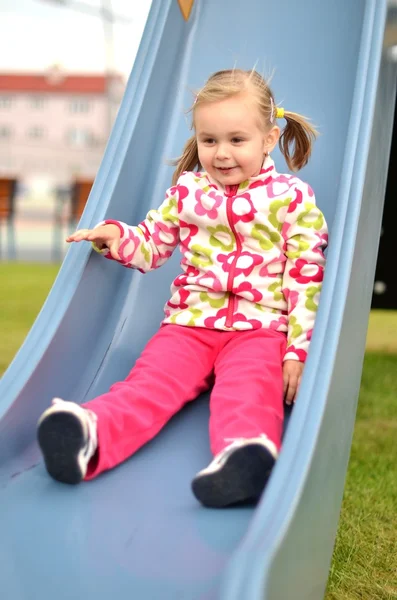 Cute little baby at the swing — Stock Photo, Image
