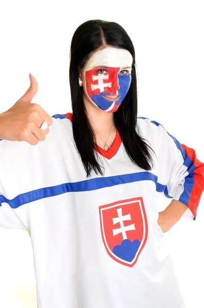 Любитель словацького хокею — стокове фото