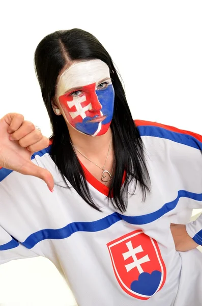 Slovakian hockey fan — Stock Photo, Image