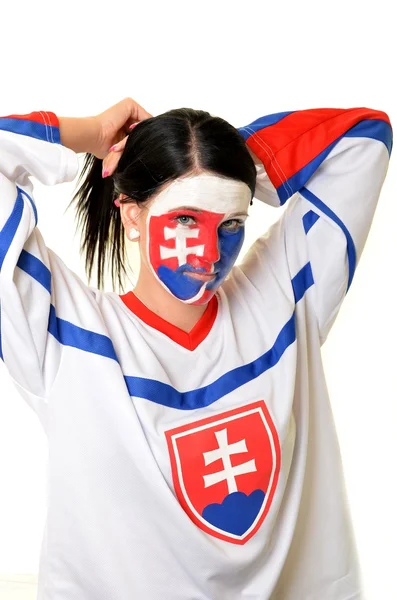 Slovakian jääkiekko fani — kuvapankkivalokuva
