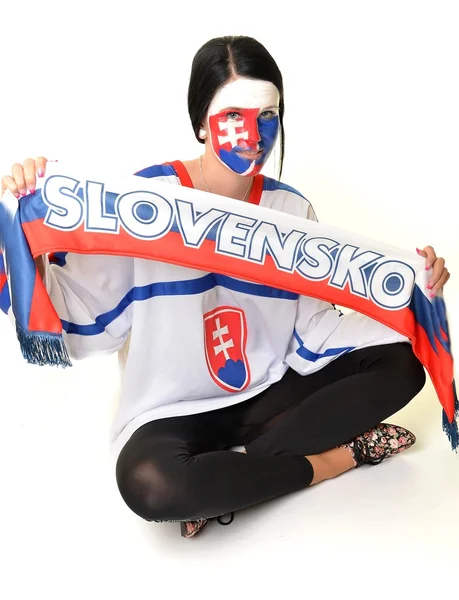 Slovakça Hokey hayranı — Stok fotoğraf