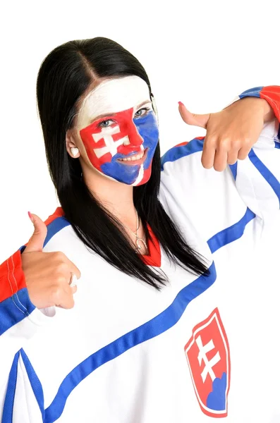 Slowakischer Eishockeyfan — Stockfoto