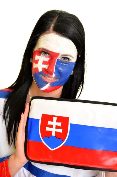 Фанат Словакии — стоковое фото