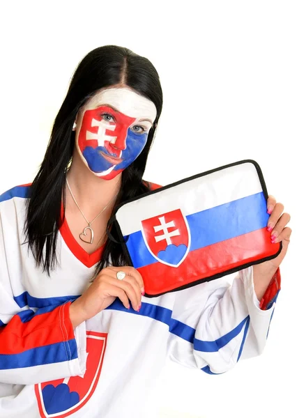 Фанат Словакии — стоковое фото