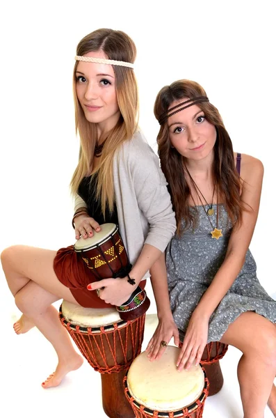 Deux filles avec bongo — Photo