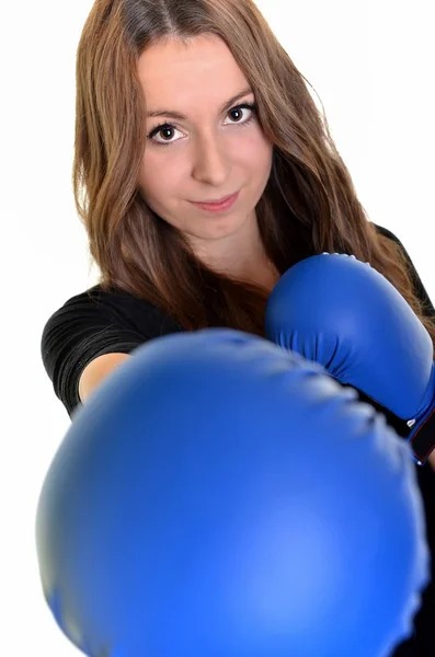 Jeune belle boxeuse femme — Photo