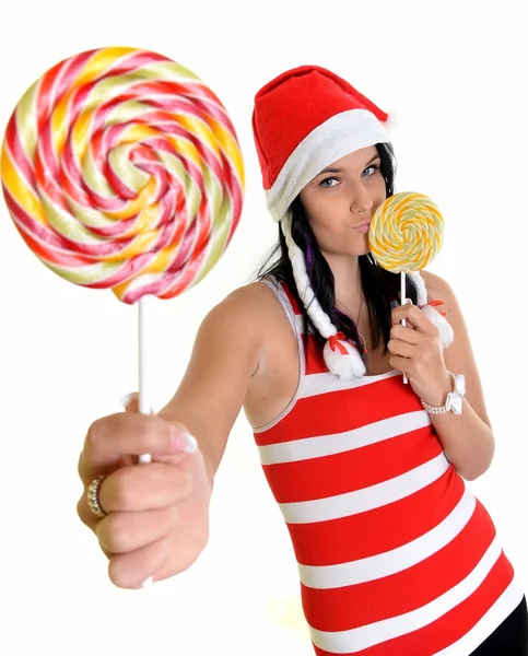 산타 클로스는 사탕 — 스톡 사진