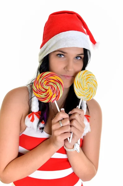 Άγιος Βασίλης με μια lollypop — Φωτογραφία Αρχείου