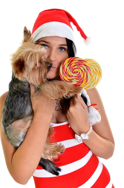 Noel Baba ile bir lolipop — Stok fotoğraf