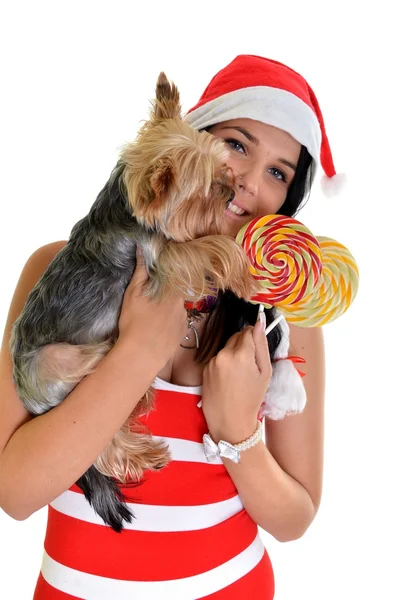 Santa Claus with a lollypop — Stock Photo, Image