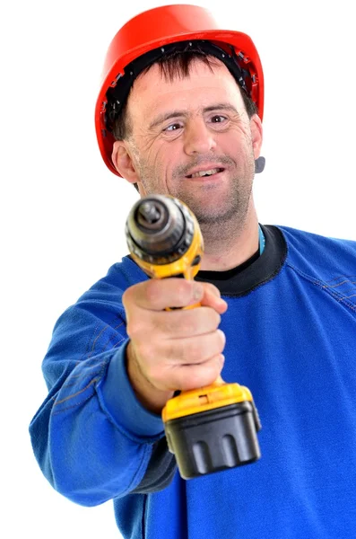 Worker with down syndrome — Stock Photo, Image
