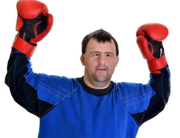 Boxer with down syndrome — Stock Photo, Image
