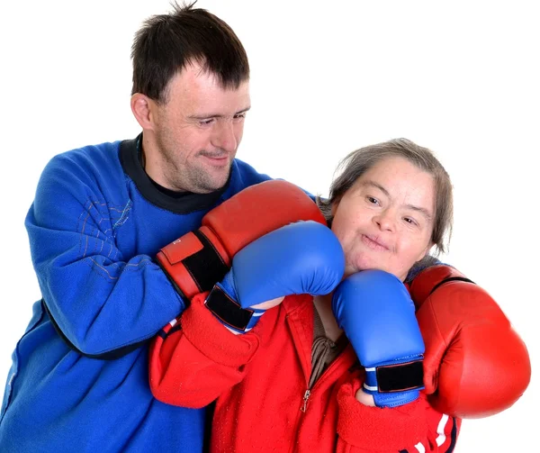 stock image Couple boxer with down syndrome