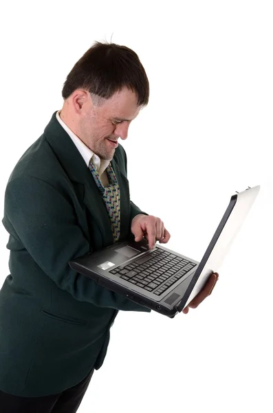 A business down syndrome man — Stock Photo, Image