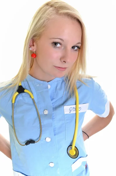 Pielęgniarka lub lekarz na białym tle — Zdjęcie stockowe