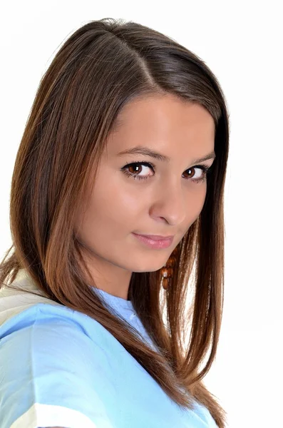 흰색 배경에 고립 된 아름 다운 젊은 간호사 — 스톡 사진