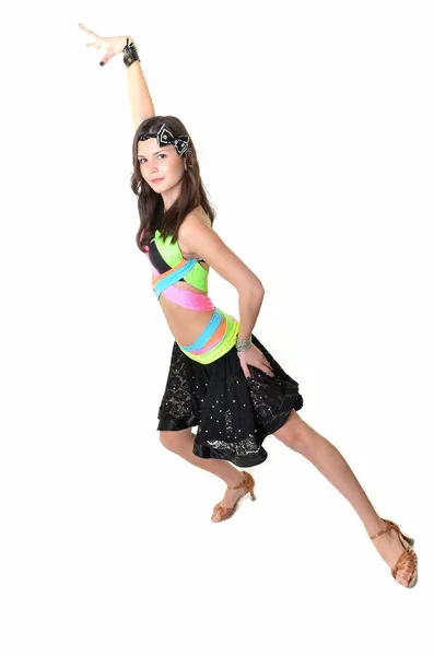 Bailarina latina aislada sobre blanco — Foto de Stock