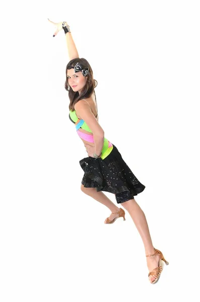 Latijns-dance vrouw geïsoleerd op wit — Stockfoto