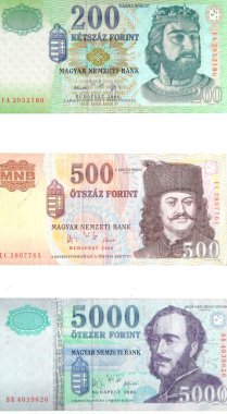 Different hungarian forints clipart