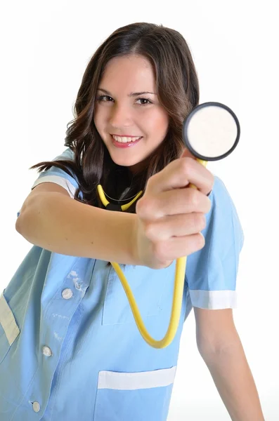 Pielęgniarka lub lekarz na białym tle — Zdjęcie stockowe